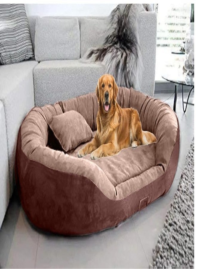 DRILLY Top-Tier Fur 4XL (Length=125* Width=95* Height=20 cm) Dog Bed for Golden Retriever Washable-Orthopedic Breed | Giant Human Dog Bed: (4XL) - Image 1